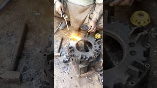 Tractor engine fry wheel welding 😱 #shorts #viralshorts #ytshorts