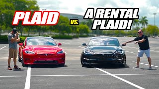 RACING OUR FRIEND'S TESLA MODEL S PLAID W/ A TURO RENTAL PLAID!!