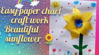 Easy paper chart craft work Beautiful sunflower 🌻 |DIY paper sunflower for classroom decoration