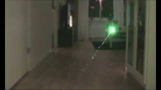 50mw green laser pointer - testing at night