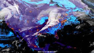 Satellite Animation of Tornado Outbreak during December 10–11, 2021 in 8K (7680x4320 pixels)