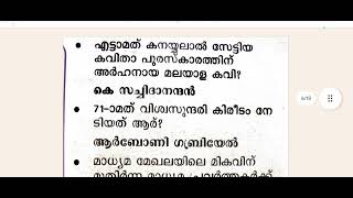 Current affairs PSC ബുള്ളറ്റിൻ/ Awards