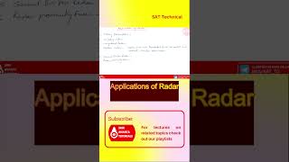 Applications of Radar  #shorts #communication #electronicsengineering #telecommunication