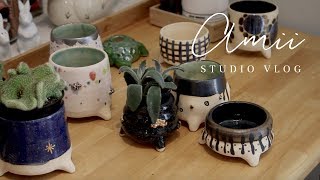 I made some chubby planters at home | Ceramic Studio Vlog