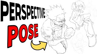 How I draw Perspective Poses (it's really easy)