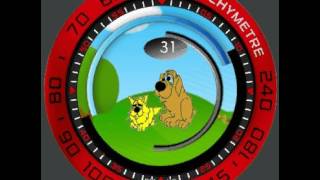 Round Handed Watch With Animated Dog and Yucky Cat.