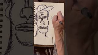 Daily Faces Challenge: Day 272/365- Quick Pen Drawing in my Sketchbook | Art Timelapse #shorts #art