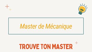 Master de Mécanique - Trouve ton Master 2024