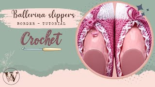 Knitting machine ballerina slipper Crochet border -  How I do it Requested video