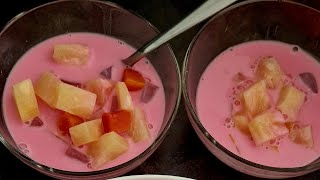 Indonesian Dessert With Coconut milk & tropical Fruits.#indonesiandessert #deliciousdessert #recipe