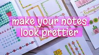 WAYS TO MAKE PRETTY NOTES 💘 TITLES, DATE WRITING IDEAS and BORDER DESIGN for PROJECT