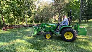 John Deere 3038E Tractor Takes On a Long Dead Tree | Property Maintenance Made Easy!