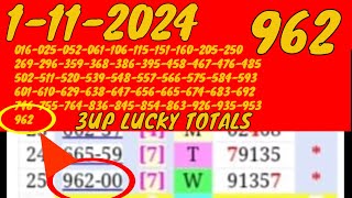 THAI LOTTERY 3up lucky Totals By informationboxticket. 1-11-2024