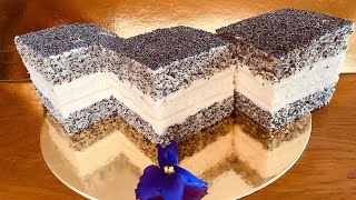 Новорічний 2023 Пляцок «СНІЖНИЙ БАРС»❄️Ніжний бісквіт з маком❄️Snow Leopard Cake @zdorovia