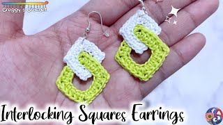 CROCHET “Interlocking Squares” Earrings | Tutorial