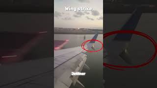 Wing strike caught on camera from a 737 #aviation #wingstrike