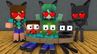 Monster School : MINECRAFT Poor Baby ZOMBIE and HEROBRINE Challenge - Minecraft Animation