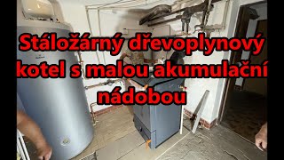 Stáložárný dřevoplynový kotel  s malou akumulační nádobou