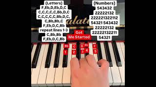 Got Me Started piano tutorial (letters and numbers)