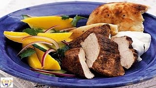 Spicy chicken with mango salad