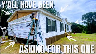 Repairing Siding & Skirting My Mom's Mobile Home!!! | TURNING RAW LAND INTO A BEAUTIFUL HOMESTEAD