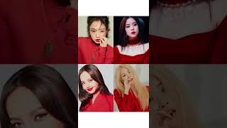 Blackpink members in red outfit #jennie #rosé #shorts #lisa #viral fyp #jennie #kpopjisoo #lisa