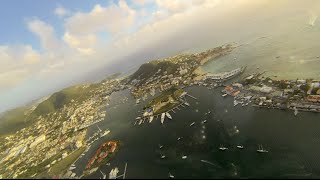 Takeoff from famous St Maarten Airport. VIP Gulfstream G550