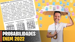 ENEM 2022 | MATEMÁTICA - Em um jogo de bingo, as cartelas contêm 16 quadrículas dispostas em linhas