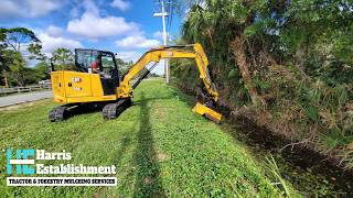 Cat 306 Cr Mini Excavator with 30 inch Torrent Forestry Mulcher Trial Run