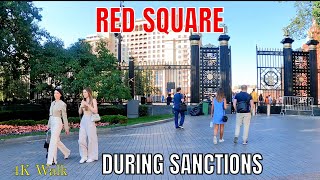 Russia-Moscow Red Square 4k Walking Tour During Sanctions , Summer walking tour Downtown