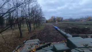 Ukrainian tank at work in Bakhmut front