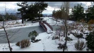 Troodos Geopark in Amiantos covered in snow by Cyprus from Above