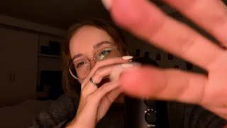 ASMR mic scratching + mouth sounds, tapping, water sounds