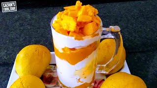 Mango with Cream Recipe | Delicious Mango Dessert | Homemade Mango Ice cream - Summer Special