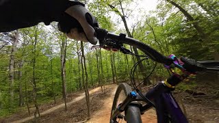 Lake Fairfax dirt jump black line, first time getting lost riding with daughter.