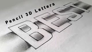 Pencil Art Drawing 3D Letters English Design Fonts Shading - Drawing Sheet