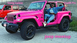 Jeep meetup | Toplift Pro, Car tour, Chicago Wrangler Crew, Pink Jeep Wrangler, Modified Jeeps