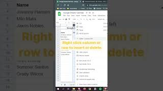 Select, insert, and delete rows and columns