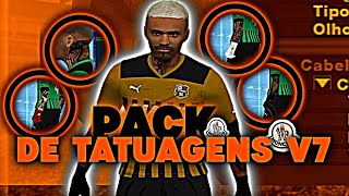 SAIU! PACK DE TATUAGENS v7 MONCLER PARA PES PPSSPP 2025 COM LUVAS MUNHEQUEIRAS PESCOÇO TODAS PELES