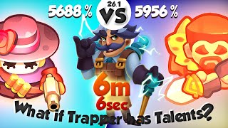 What if TRAPPER has Talents? Tesla Gun Vs Trapper - 6m6s | PVP Rush Royale