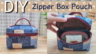 EP285 : How to make a zipper box pouch | Bag Sewing Tutorial