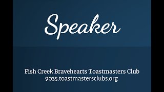 Speaker Role in a Toastmasters Meeting