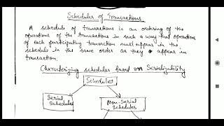 Schedules of Transactions:Serial, Nonserial, Serializable