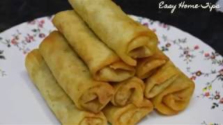 नाश्ते में आसानी से बनाये वेज स्प्रिंग रोल How To Make Veg Spring Roll Recipe In Hindi Spring Roll