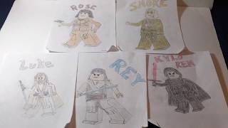 LEGO "The Last Jedi" Drawings Showcase! Luke! Rey! Snoke! Rose! Kylo Ren!