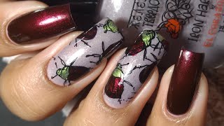 Beetle Nails || Elcorazon Iron Hard || Stamping ||