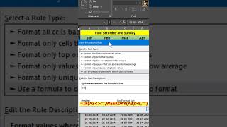 Amazing Tricks to Highlight Saturday and Sunday #exceltricks #excel