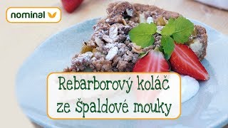 Křehký rebarborový koláč ze špaldové mouky