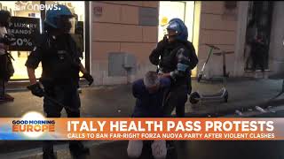 Leaders arrested large protest in Italy over COVID passes