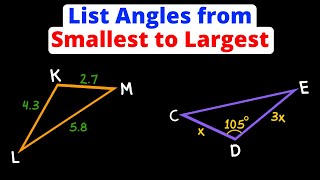 List Angles of a Triangle from Smallest to Largest - Given the Sides | Geometry | Eat Pi